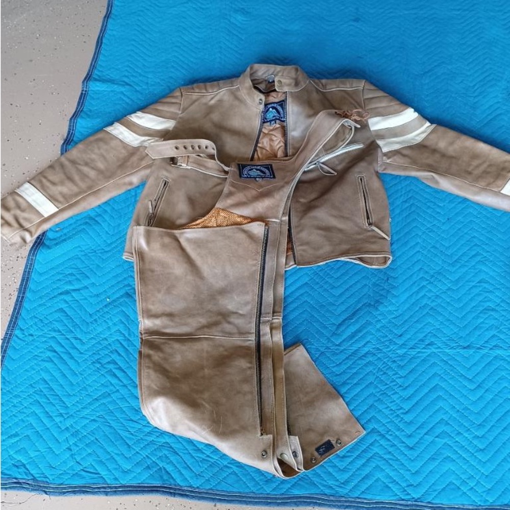 Gently Used Motorcycle Jacket and Chaps